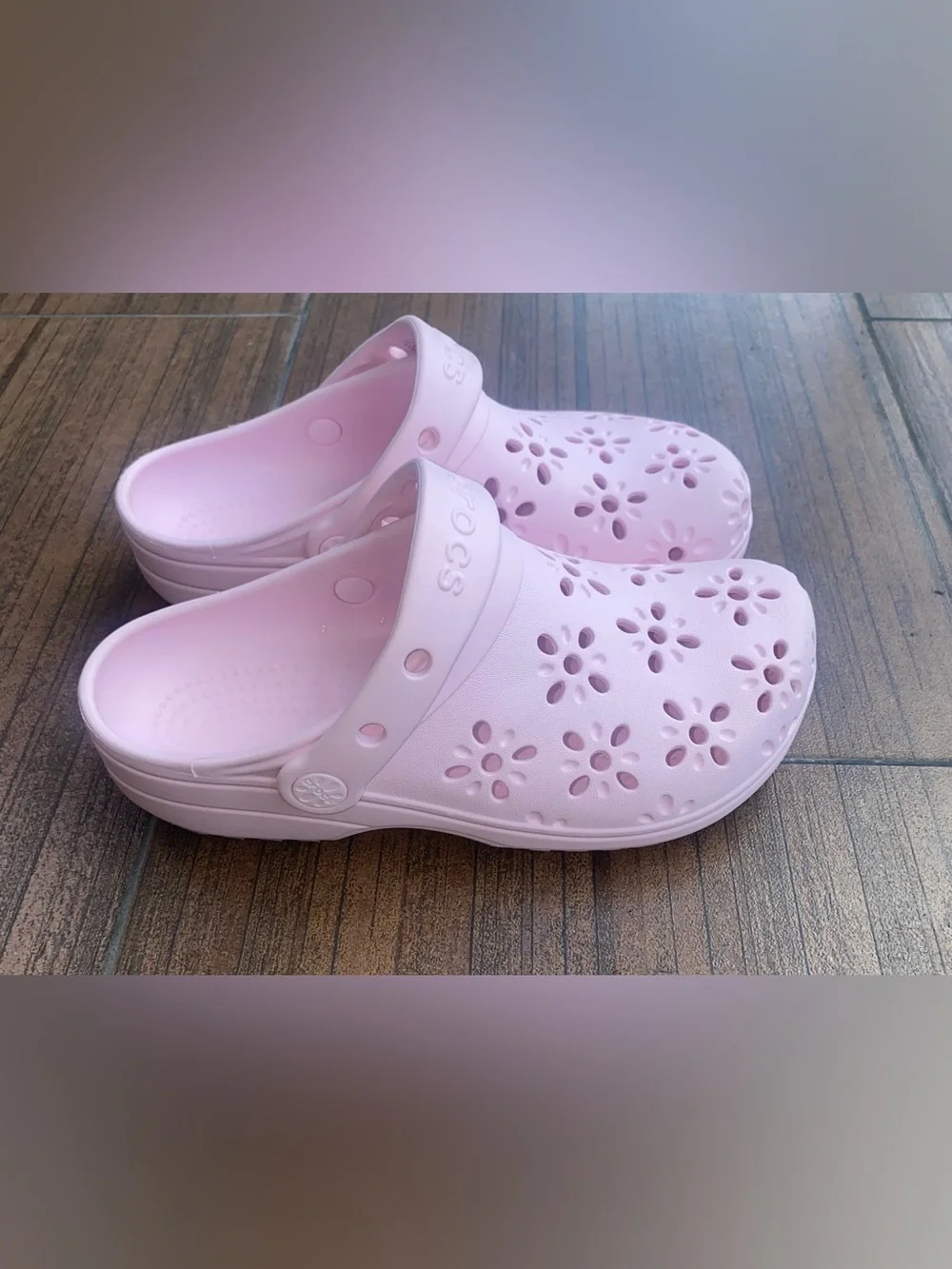 CROCS Kids Pink Floral Clogs